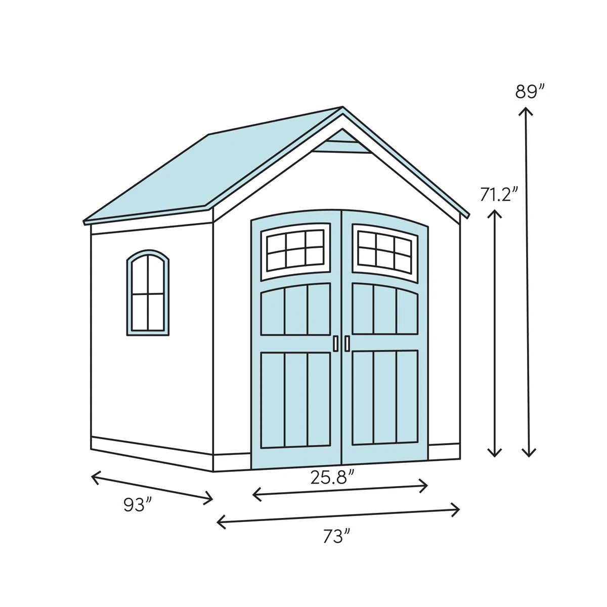 Keter Manor 6x8 ft. Durable Resin Outdoor Storage Shed With Floor and Double Doors for Garden Patio Furniture and Tools, Grey