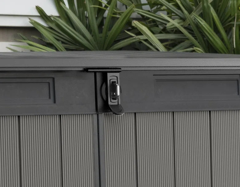 Keter Premier Jumbo 6.2x4.3 ft. Horizontal Durable Resin Outdoor Storage Shed With Floor and Double Doors for Garden Patio Furniture and Tools