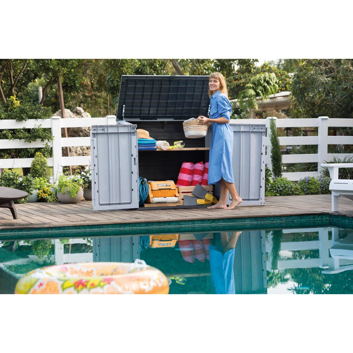 Keter Store It Out Prime Durable Resin Outdoor Storage Shed With Floor and Double Doors for Garden Patio Furniture and Tools