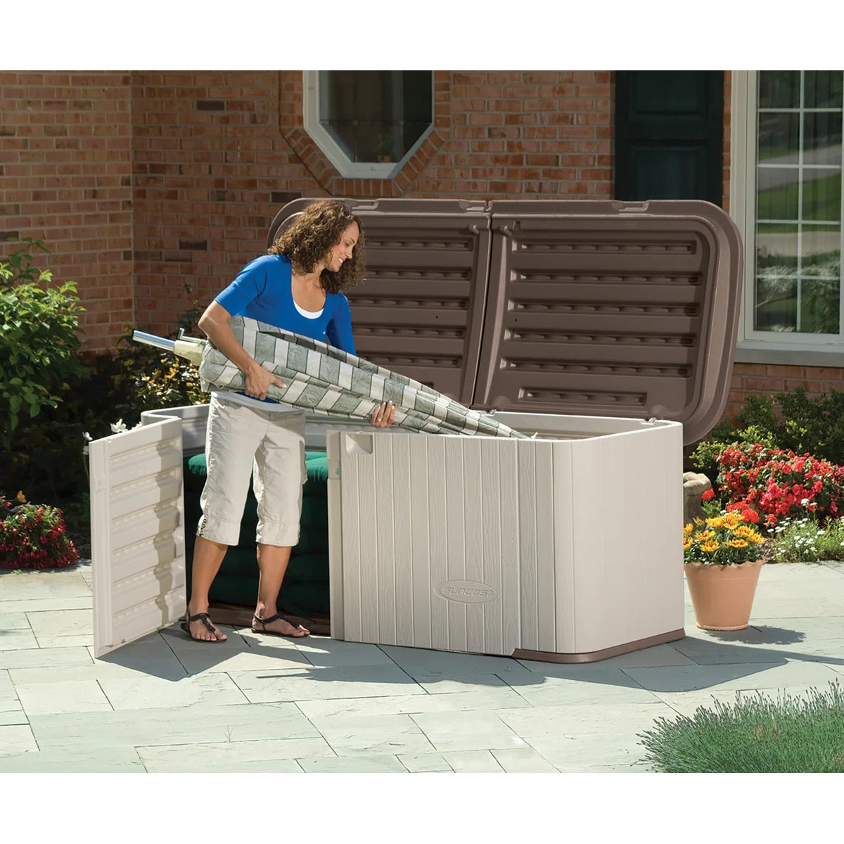 Outdoor 7 ft. W x 3 ft. D Plastic Tool Shed