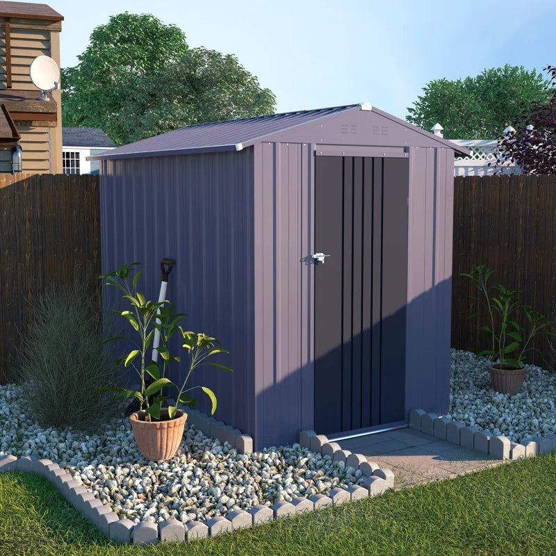 Outdoor Storage Shed, Steel Utility Tool Shed Storage House with Door & Lock, Metal Sheds Outdoor Storage for Garden Patio Lawn Poolside