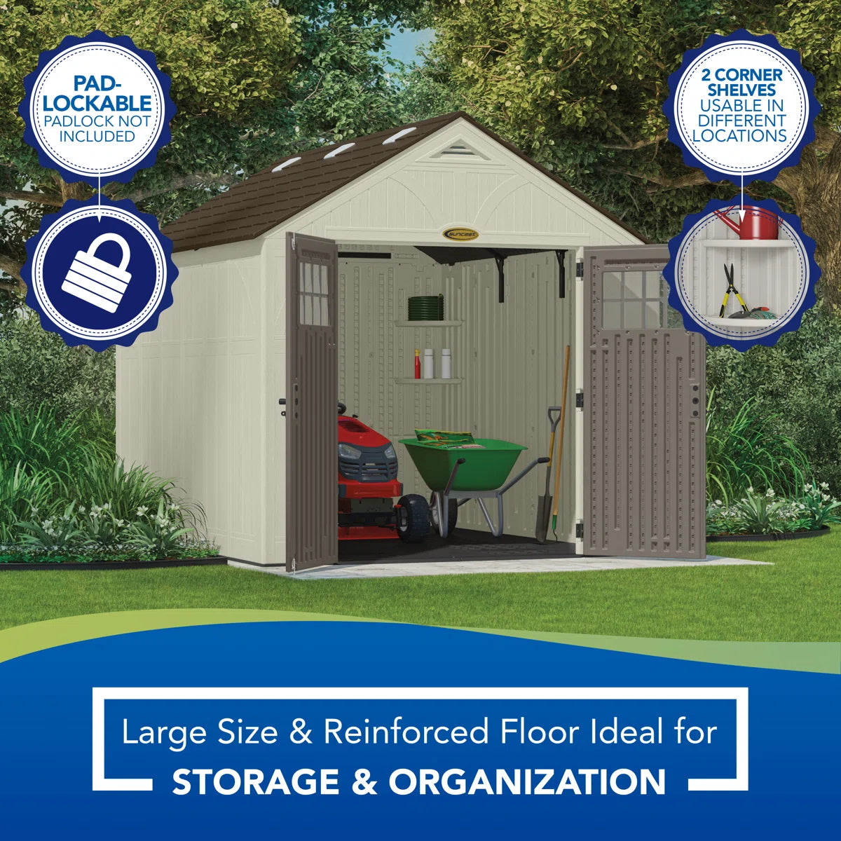 Outdoor Vanilla 8 ft. W x 4 ft. D Plastic Storage Shed