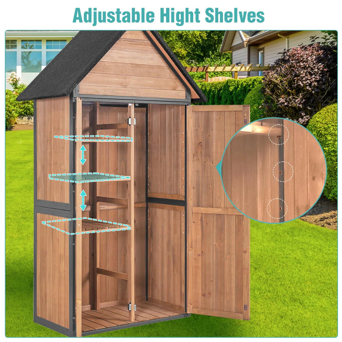 Sheds Outdoor Storage,garden Shed With Metal Frame Structure And Adjustable Shelves,large Capacity Storage Tool Cabinet Box For Backyard Garden Patio Lawn