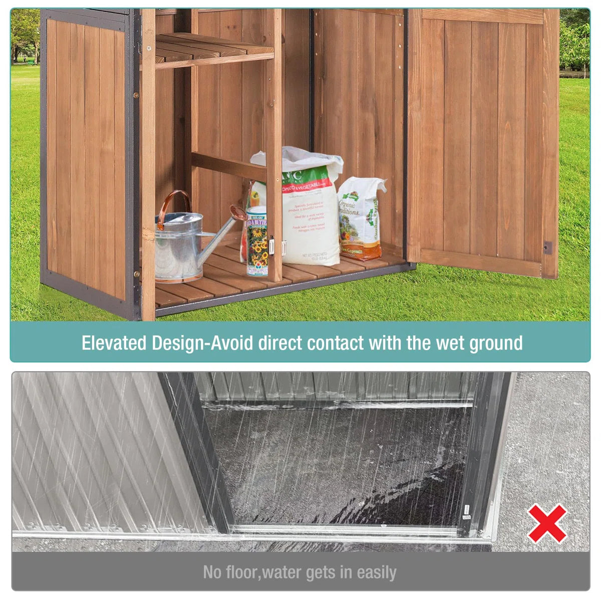 Sheds Outdoor Storage,garden Shed With Metal Frame Structure And Adjustable Shelves,large Capacity Storage Tool Cabinet Box For Backyard Garden Patio Lawn