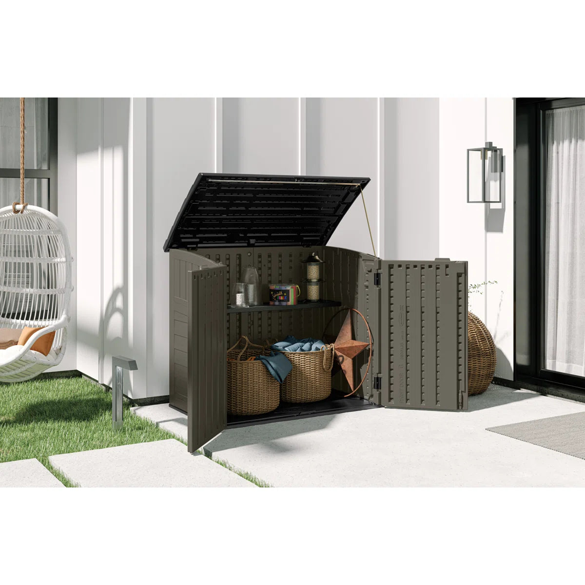 Suncast Outdoor Resin Horizontal Storage Shed